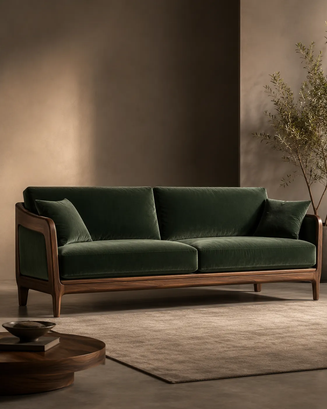 Minimalist Velvet Sofa